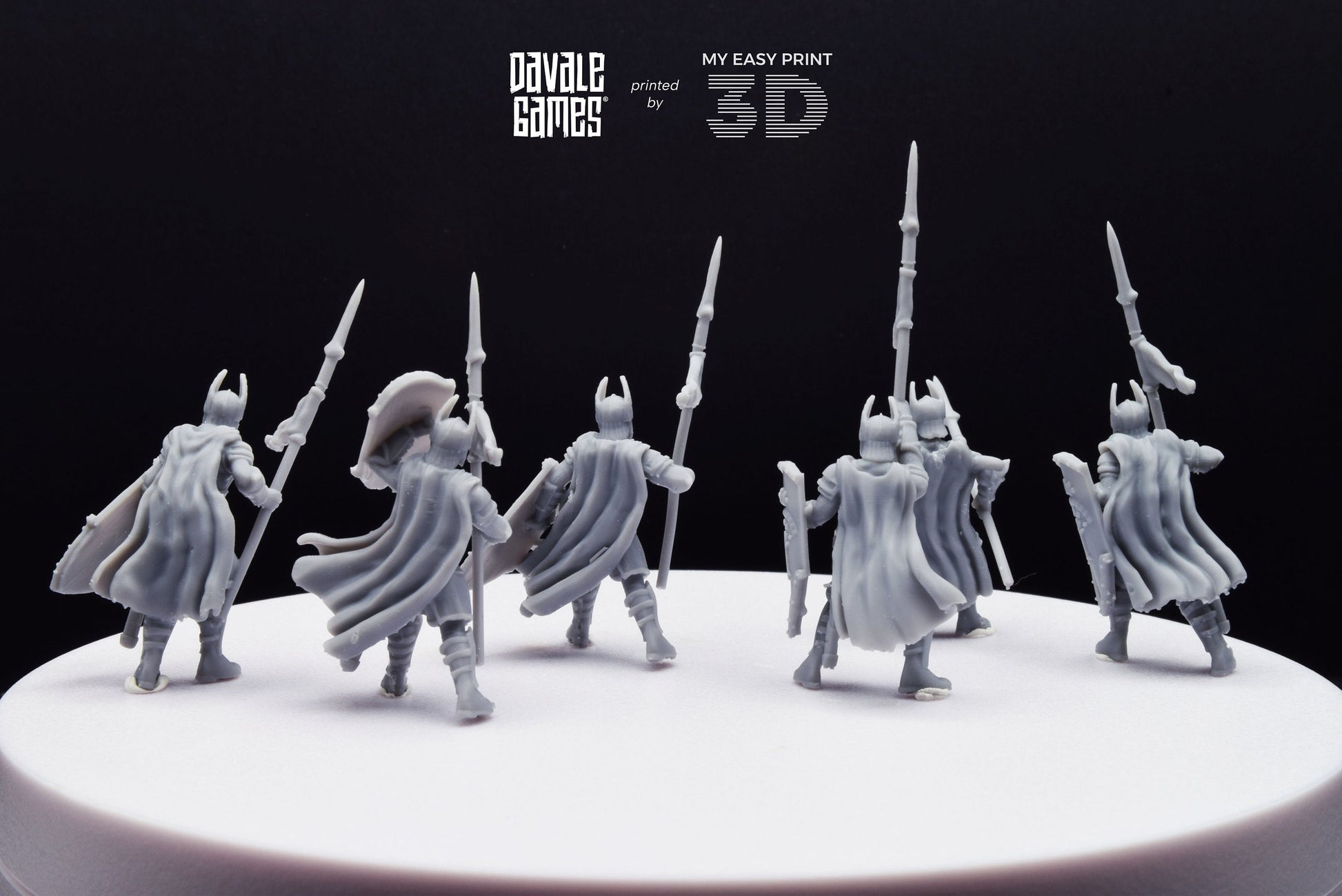 Old High Human Warriors Spearmen - Davale Games - 3D Printed with high quality resin for LOTR/D&D games