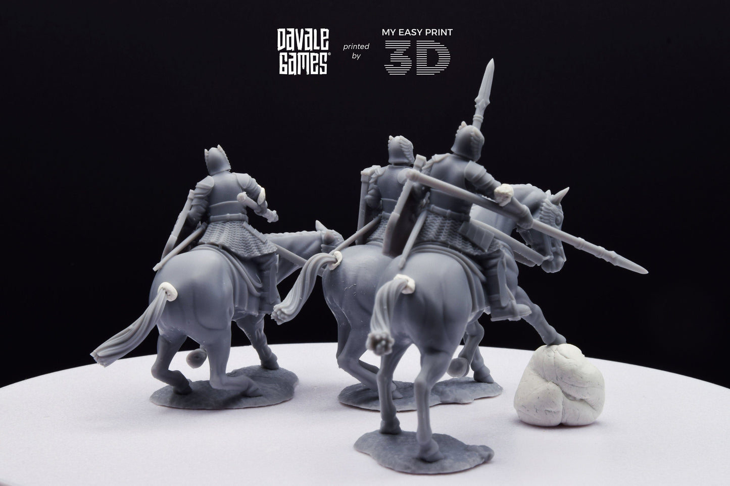 Grey Castle Knights - Davale Games - 3D Printed with high quality resin for LOTR/D&D games
