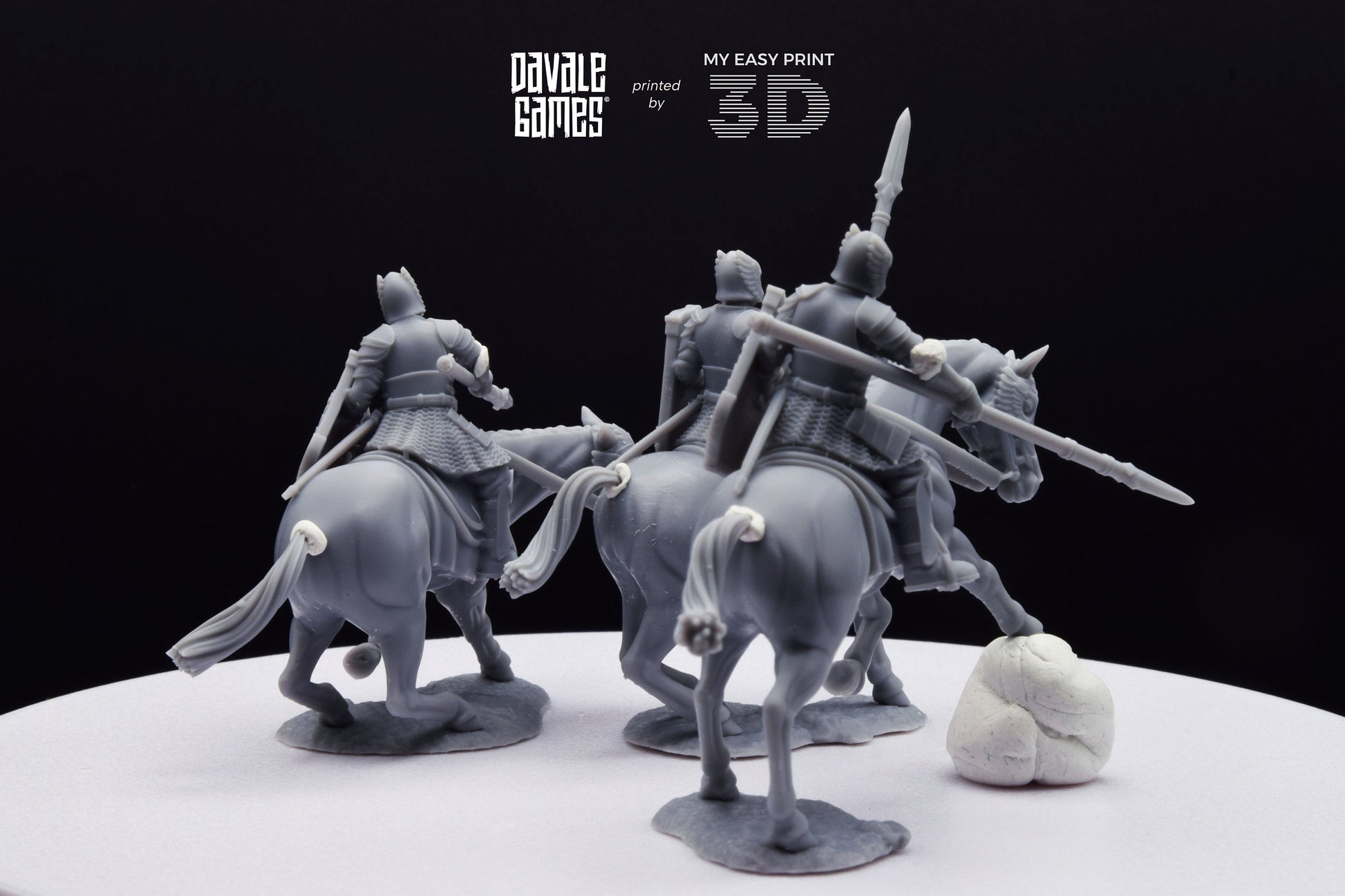 Grey Castle Knights - Davale Games - 3D Printed with high quality resin for LOTR/D&D games