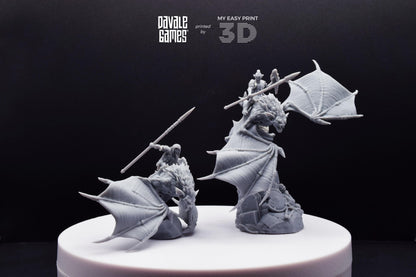 Bat Riders - Goblins of the cave - Davale Games - 3D Printed with high quality resin for LOTR/D&D games