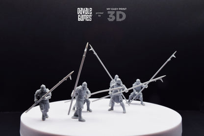Blood-Handed with Long Spears - Davale Games - 3D Printed with high quality resin for LOTR/D&D games