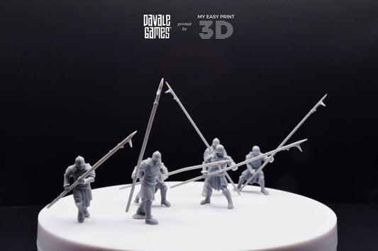 Blood-Handed with Long Spears - Davale Games - 3D Printed with high quality resin for LOTR/D&D games