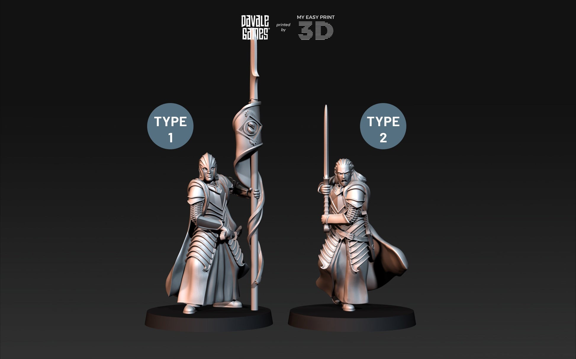 Bloody Elf Commander - Davale Games - 3D Printed with high quality resin for LOTR/D&D games