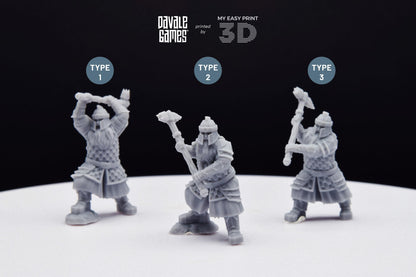 Silver Goat Dwarf with Hammer - Davale Games - 3D Printed with high quality resin for LOTR/D&D games
