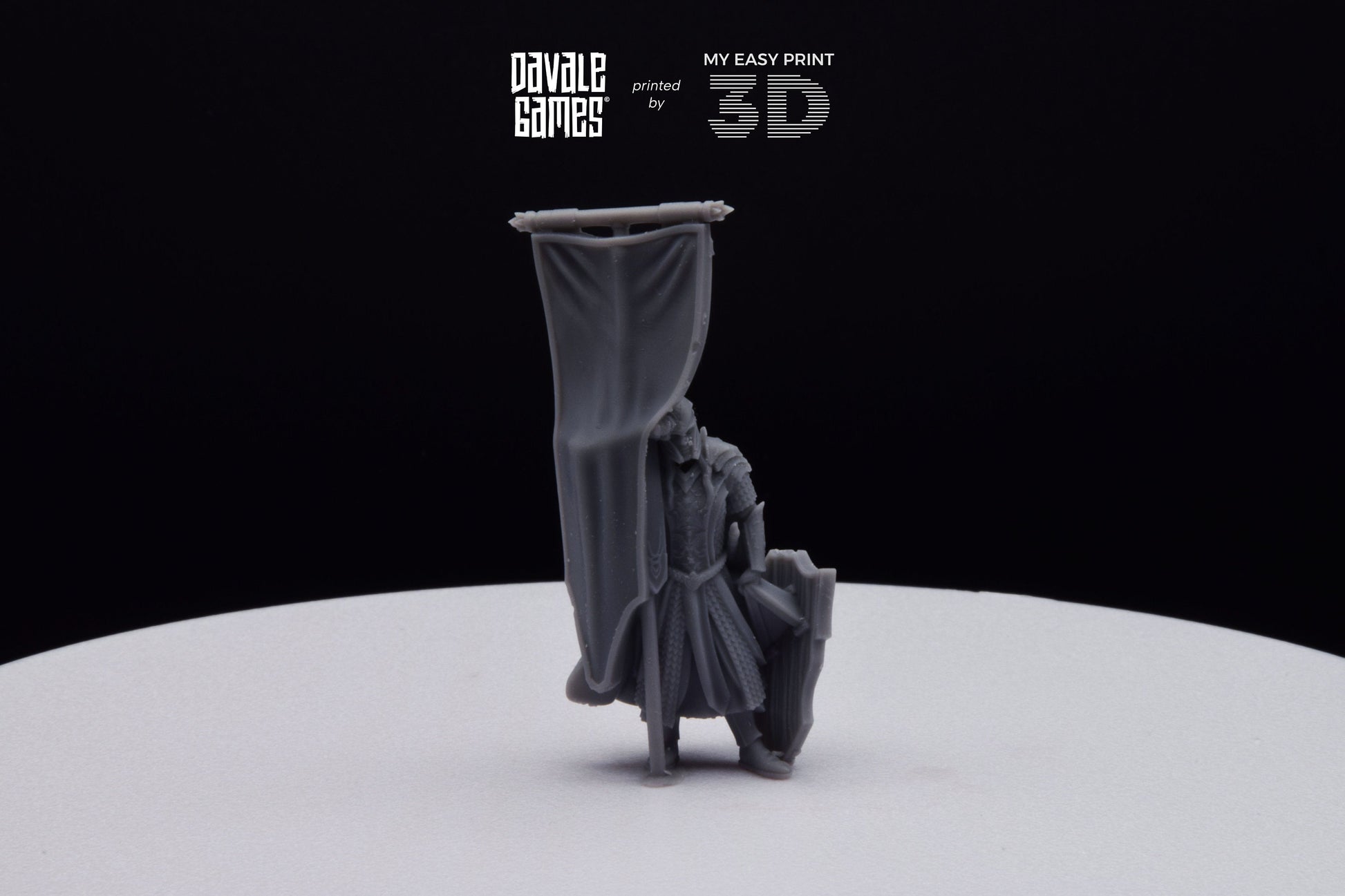 Armoured Wood Elf on Foot Banner 2 - Davale Games - 3D Printed with high quality resin for LOTR/D&D games