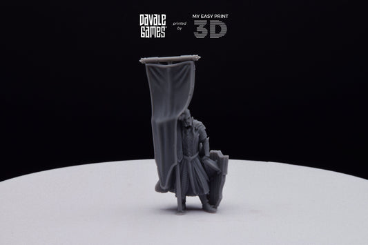 Armoured Wood Elf on Foot Banner 2 - Davale Games - 3D Printed with high quality resin for LOTR/D&D games