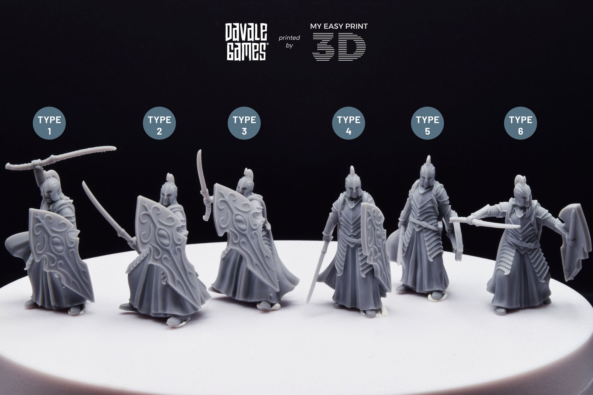 Bloody Elf with Sword and Shield - Davale Games - 3D Printed with high quality resin for LOTR/D&D games