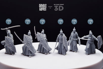 Bloody Elf with Sword and Shield - Davale Games - 3D Printed with high quality resin for LOTR/D&D games
