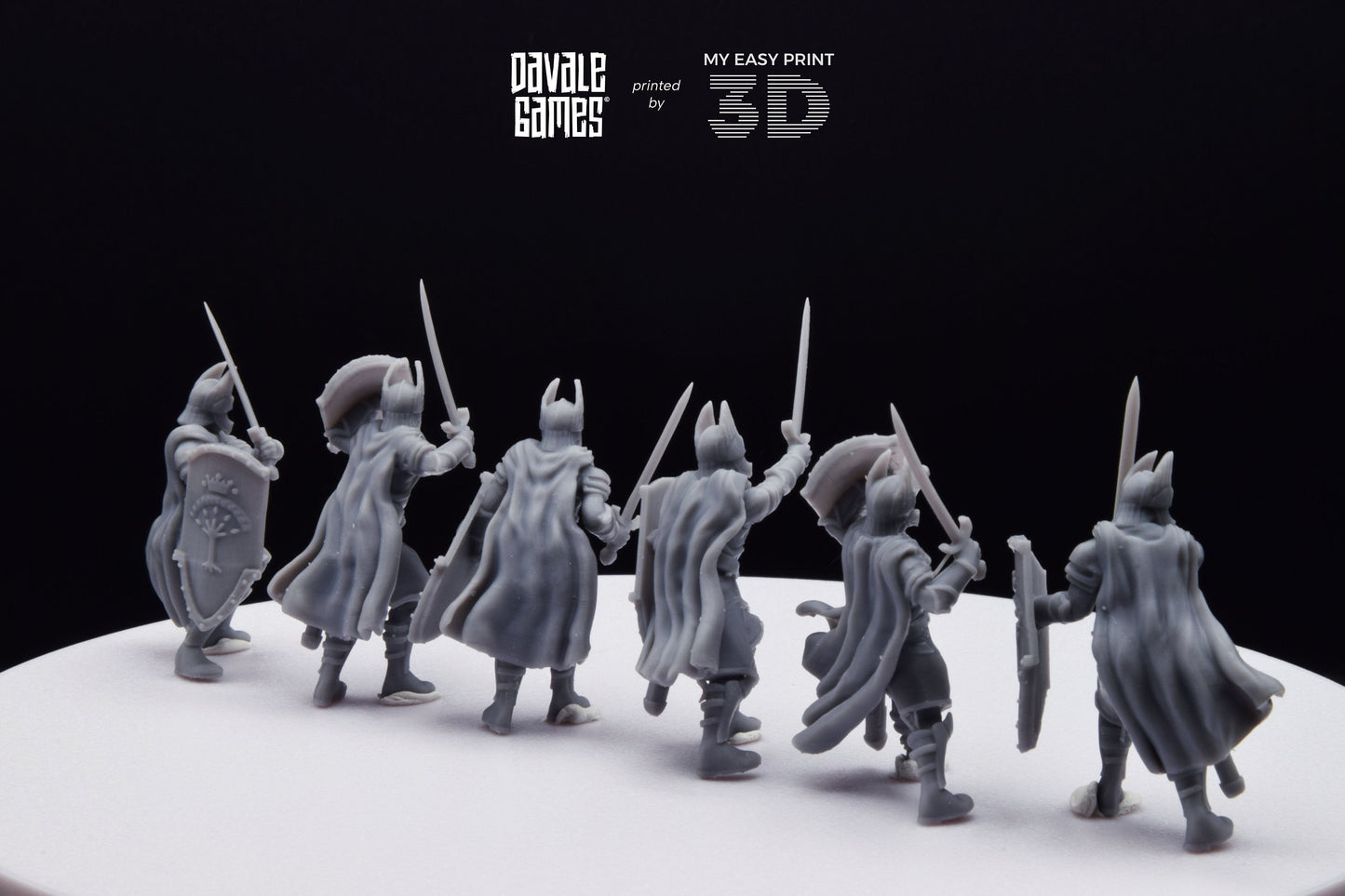 Old High Human Warriors Swordmen - Davale Games - 3D Printed with high quality resin for LOTR/D&D games