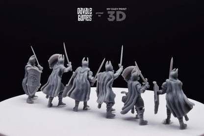 Old High Human Warriors Swordmen - Davale Games - 3D Printed with high quality resin for LOTR/D&D games