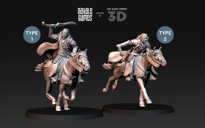 Bloody Elf Brother - Foot and Mounted - Davale Games - 3D Printed with high quality resin for LOTR/D&D games