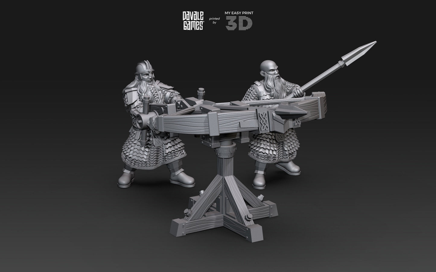 Dwarf Ballista - Davale Games - 3D Printed with high quality resin for LOTR/D&D games