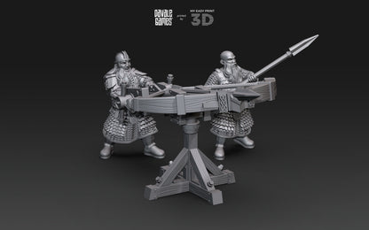 Dwarf Ballista - Davale Games - 3D Printed with high quality resin for LOTR/D&D games