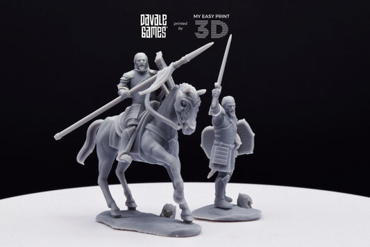 Grey Castle Captain [Ver. 2] - Foot and Mounted - Davale Games - 3D Printed with high quality resin for LOTR/D&D games