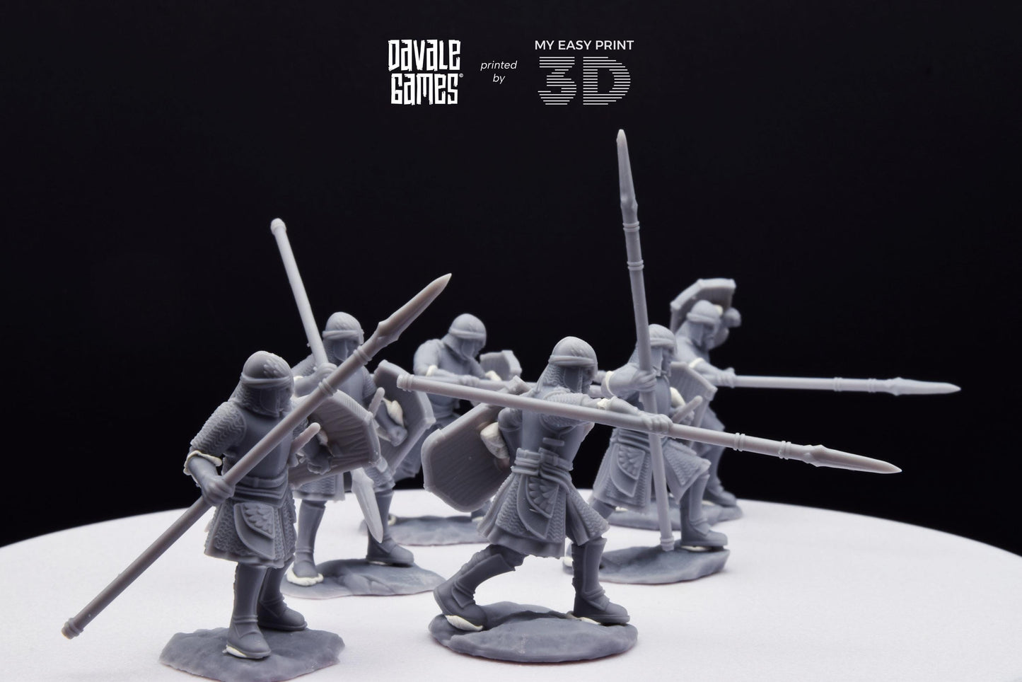 North Warriors with Spear and Shield - Davale Games - 3D Printed with high quality resin for LOTR/D&D games