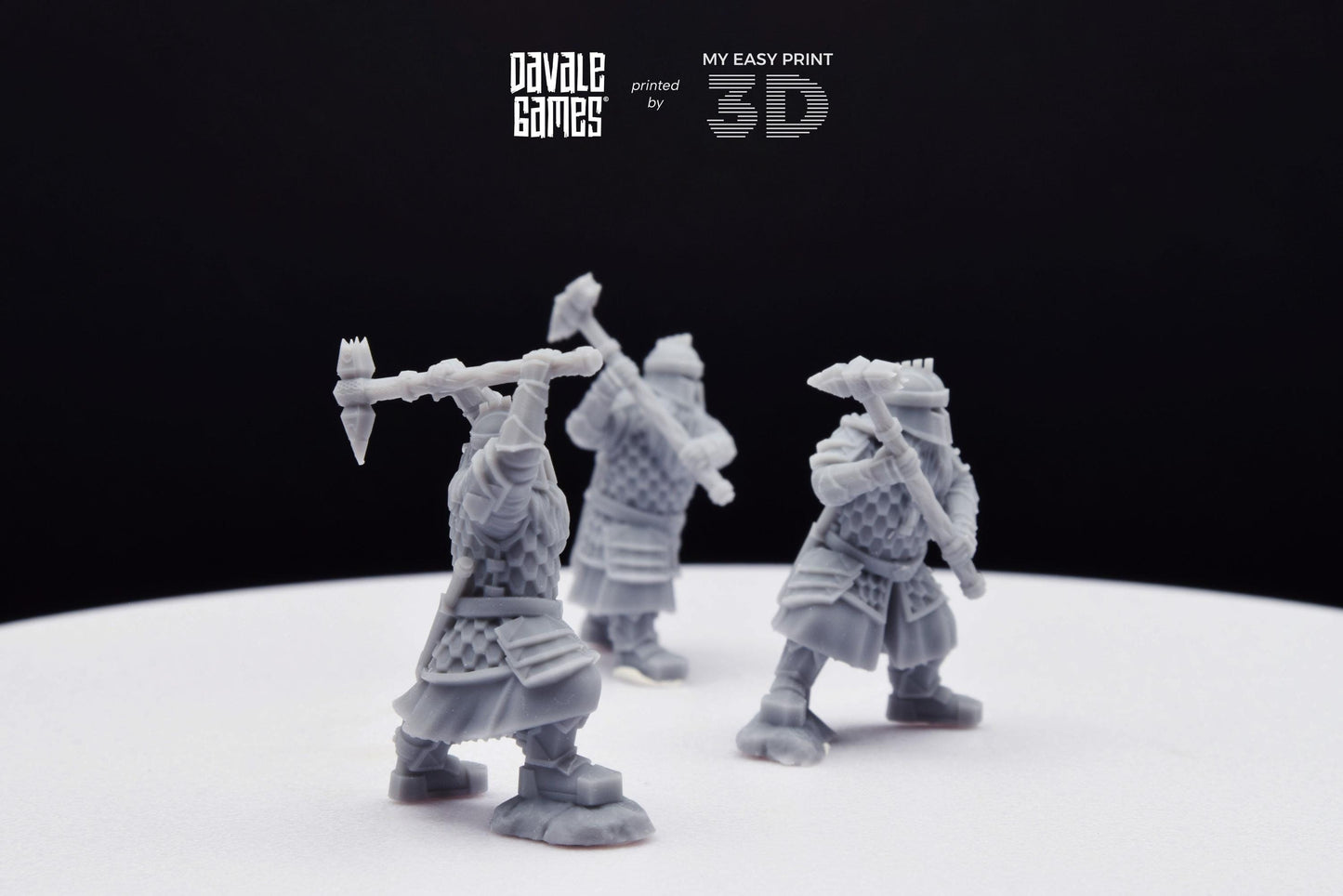 Silver Goat Dwarf with Hammer - Davale Games - 3D Printed with high quality resin for LOTR/D&D games