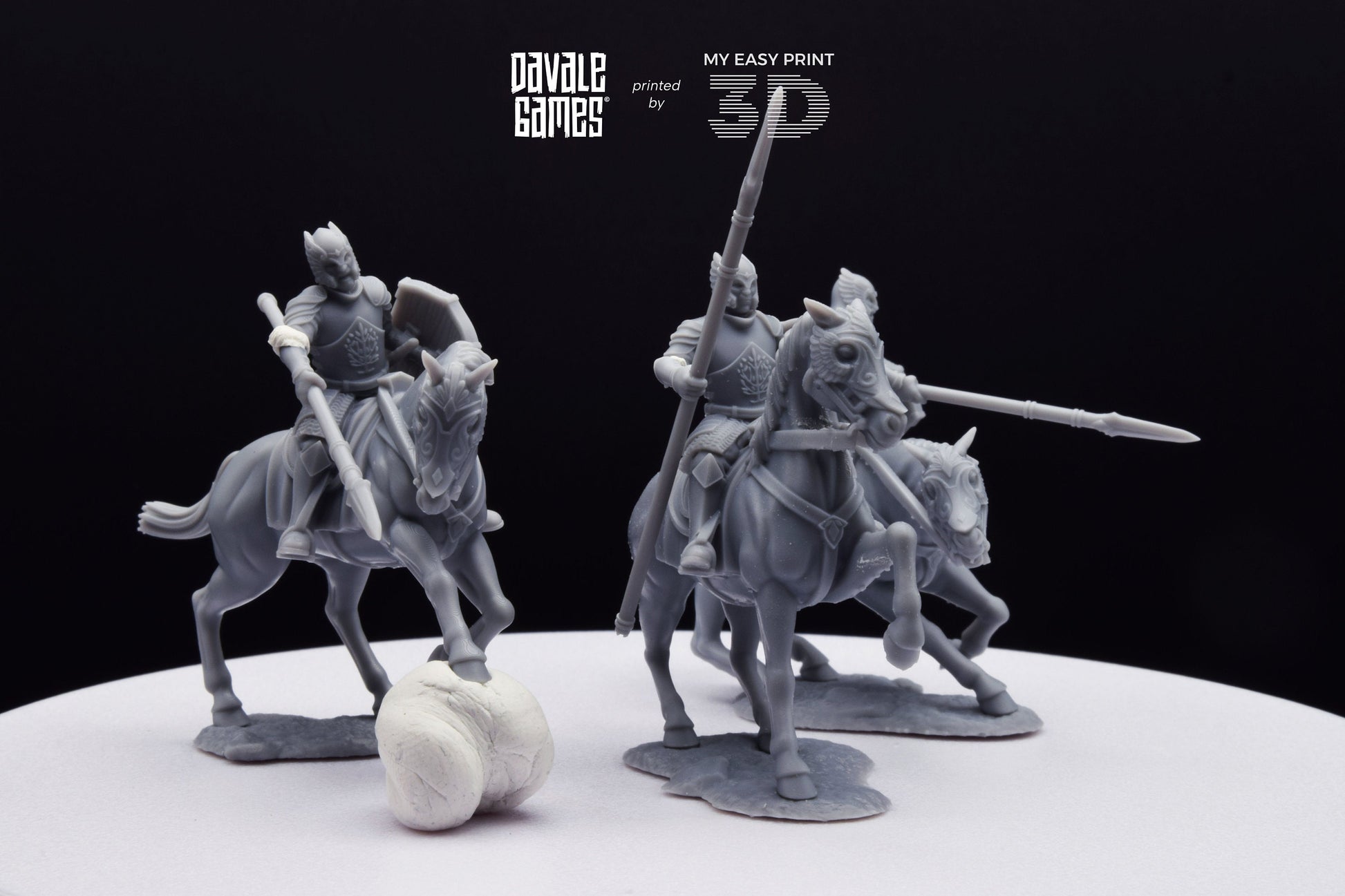 Grey Castle Knights - Davale Games - 3D Printed with high quality resin for LOTR/D&D games