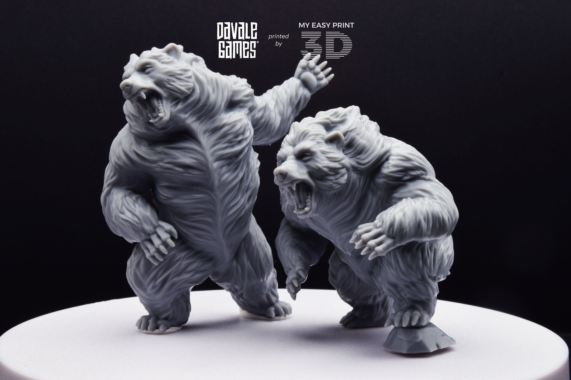 Giant Bears - Davale Games - 3D Printed with high quality resin for LOTR/D&D games