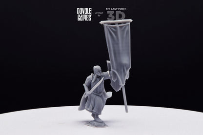 Armoured Wood Elf on Foot Banner 1 - Davale Games - 3D Printed with high quality resin for LOTR/D&D games