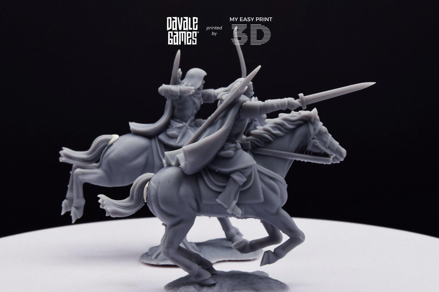Human North Riders Mounted - Davale Games - 3D Printed with high quality resin for LOTR/D&D games
