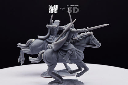 Human North Riders Mounted - Davale Games - 3D Printed with high quality resin for LOTR/D&D games