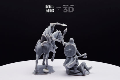 West Humans Captain - Foot and Mounted - Davale Games - 3D Printed with high quality resin for LOTR/D&D games