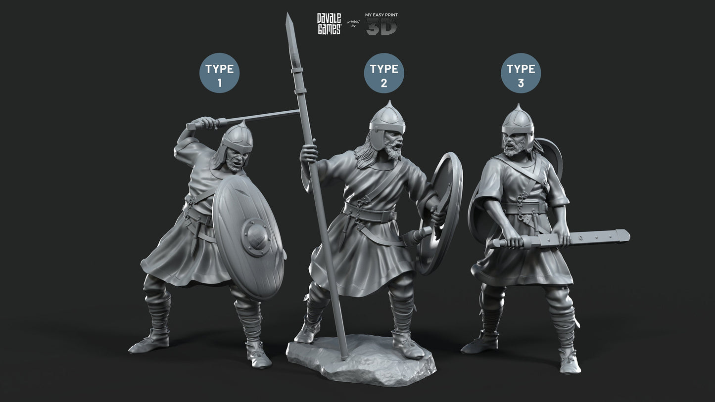 Visigoths on foot - Davale Games - Historical games - 3D Printed with high quality resin