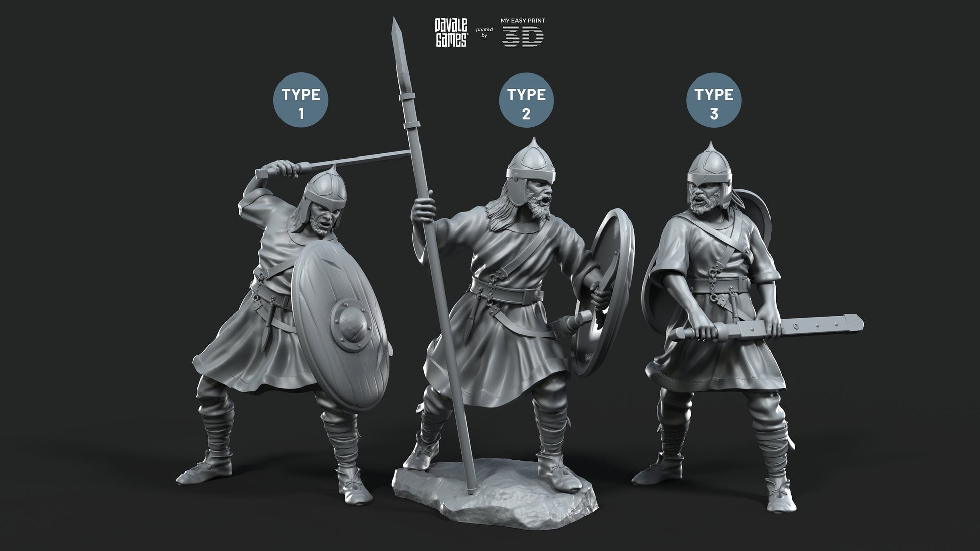 Visigoths on foot - Davale Games - Historical games - 3D Printed with high quality resin