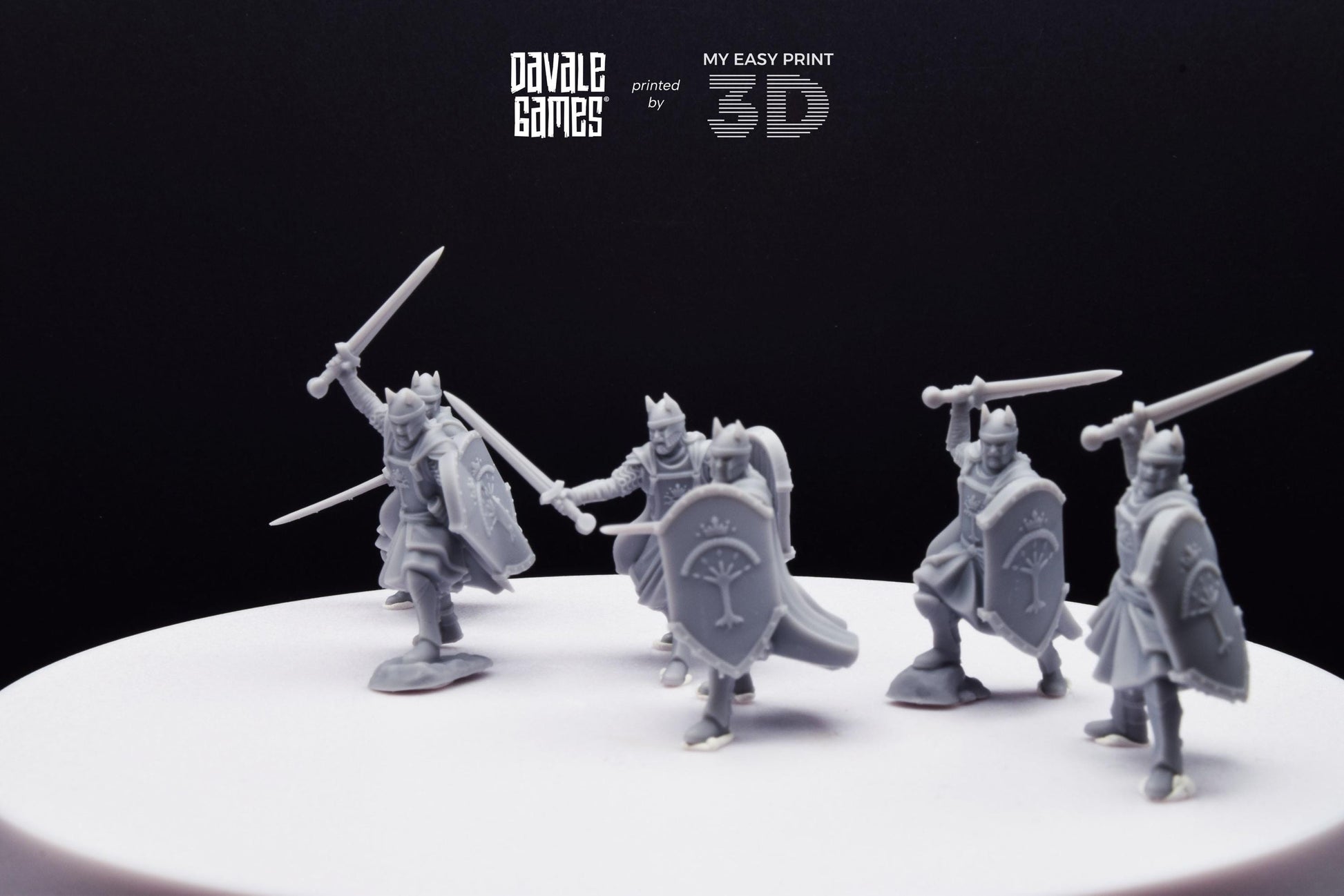 High Human Warrior with Sword and Shield - Davale Games - 3D Printed with high quality resin for LOTR/D&D games