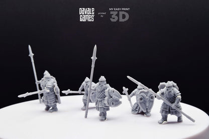 Silver Goat Dwarf Spearman - Davale Games - 3D Printed with high quality resin for LOTR/D&D games