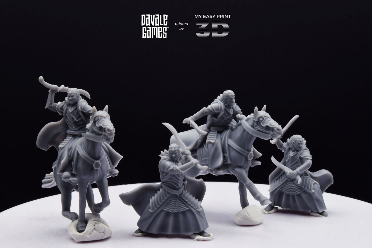 Bloody Elf Brother - Foot and Mounted - Davale Games - 3D Printed with high quality resin for LOTR/D&D games