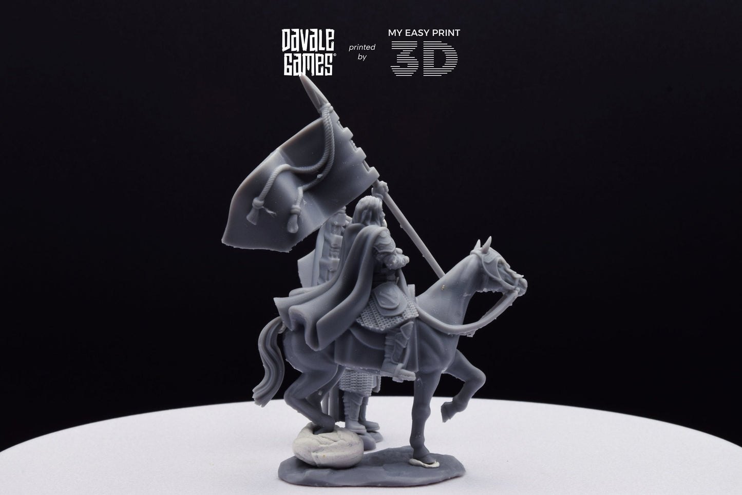 Mudd - West Humans Banner - Foot and Mounted - Davale Games - 3D Printed with high quality resin for LOTR/D&D games