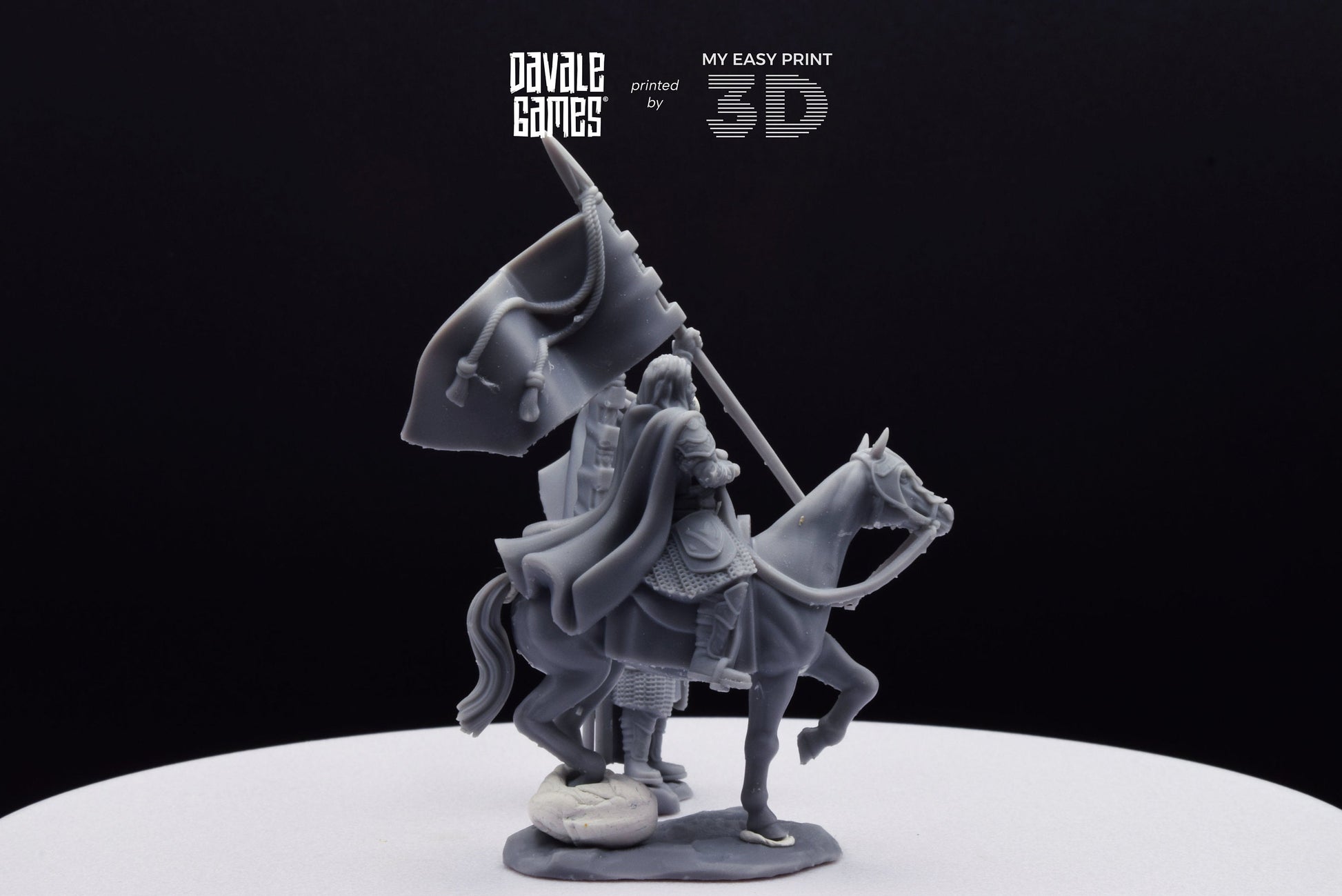 Mudd - West Humans Banner - Foot and Mounted - Davale Games - 3D Printed with high quality resin for LOTR/D&D games