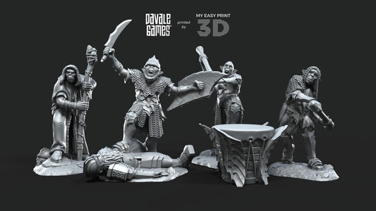 Command Group - Goblins of the cave - Davale Games - 3D Printed with high quality resin for LOTR/D&D games