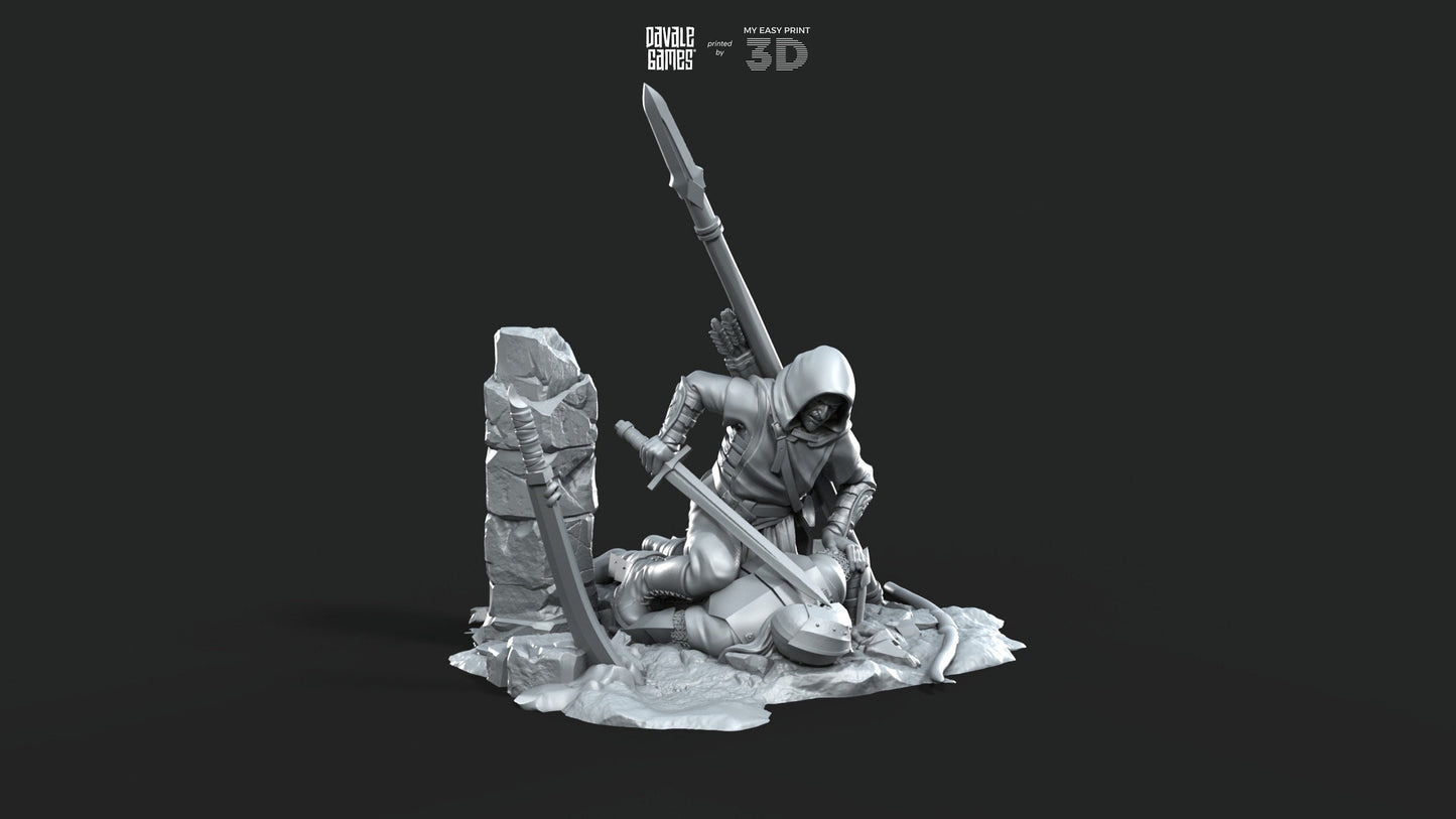 Scenery with Scenes of War - Davale Games - 3D Printed with high quality resin for LOTR/D&D games