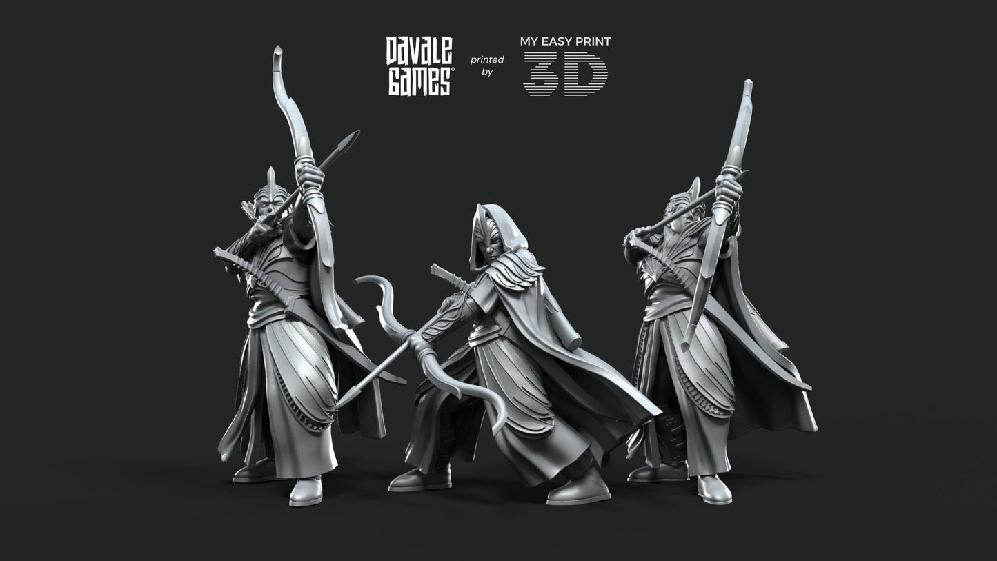 Galanthir Elves - Archers - Davale Games - 3D Printed with high quality resin for LOTR/D&D games