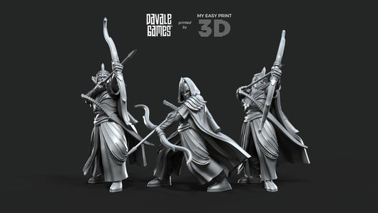 Galanthir Elves - Archers - Davale Games - 3D Printed with high quality resin for LOTR/D&D games
