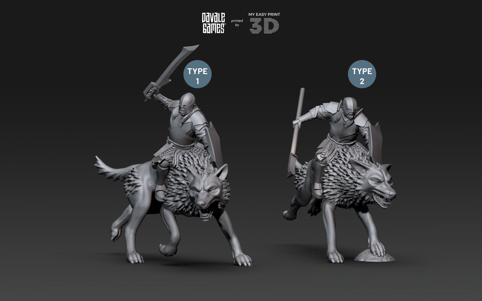 Rider Super Orc - Davale Games - 3D Printed with high quality resin for LOTR/D&D games