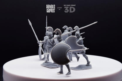 Hoplites with Spear and Shield - Foot - Mythology at Wars - Davale Games - Historical games - 3D Printed with high quality resin
