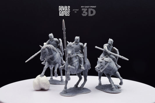Grey Castle Knights - Davale Games - 3D Printed with high quality resin for LOTR/D&D games