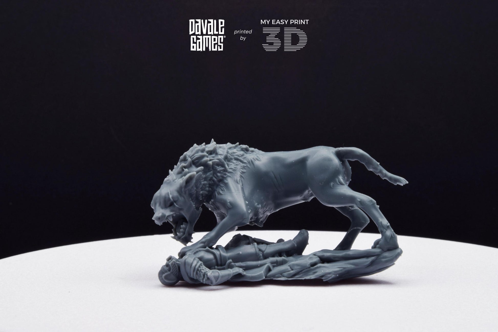 Warg Chieftain - Davale Games - 3D Printed with high quality resin for LOTR/D&D games