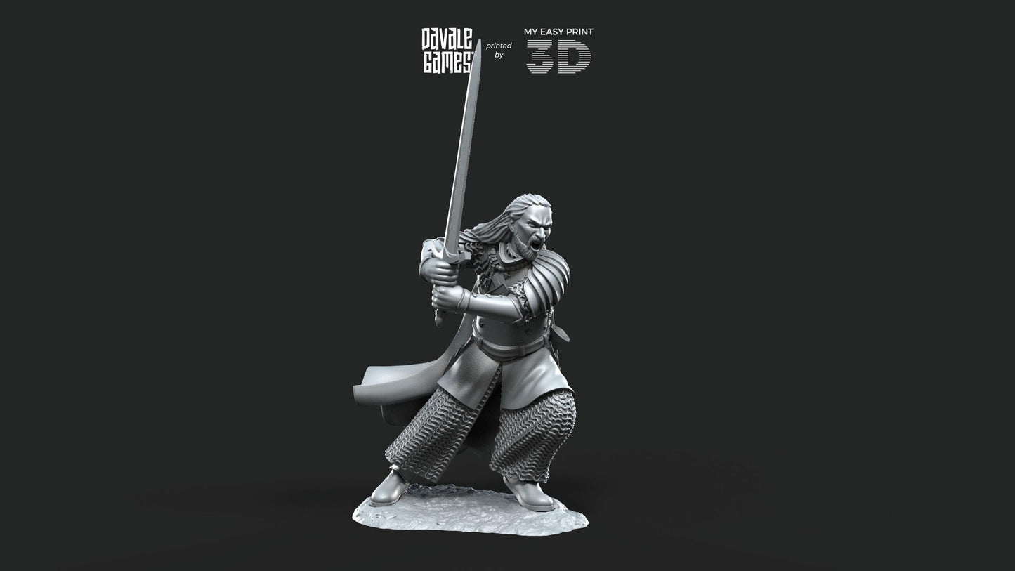 Grey Castle - Harold, The keeper of the keys - Foot and Mounted - Davale Games - 3D Printed with high quality resin for LOTR/D&D games