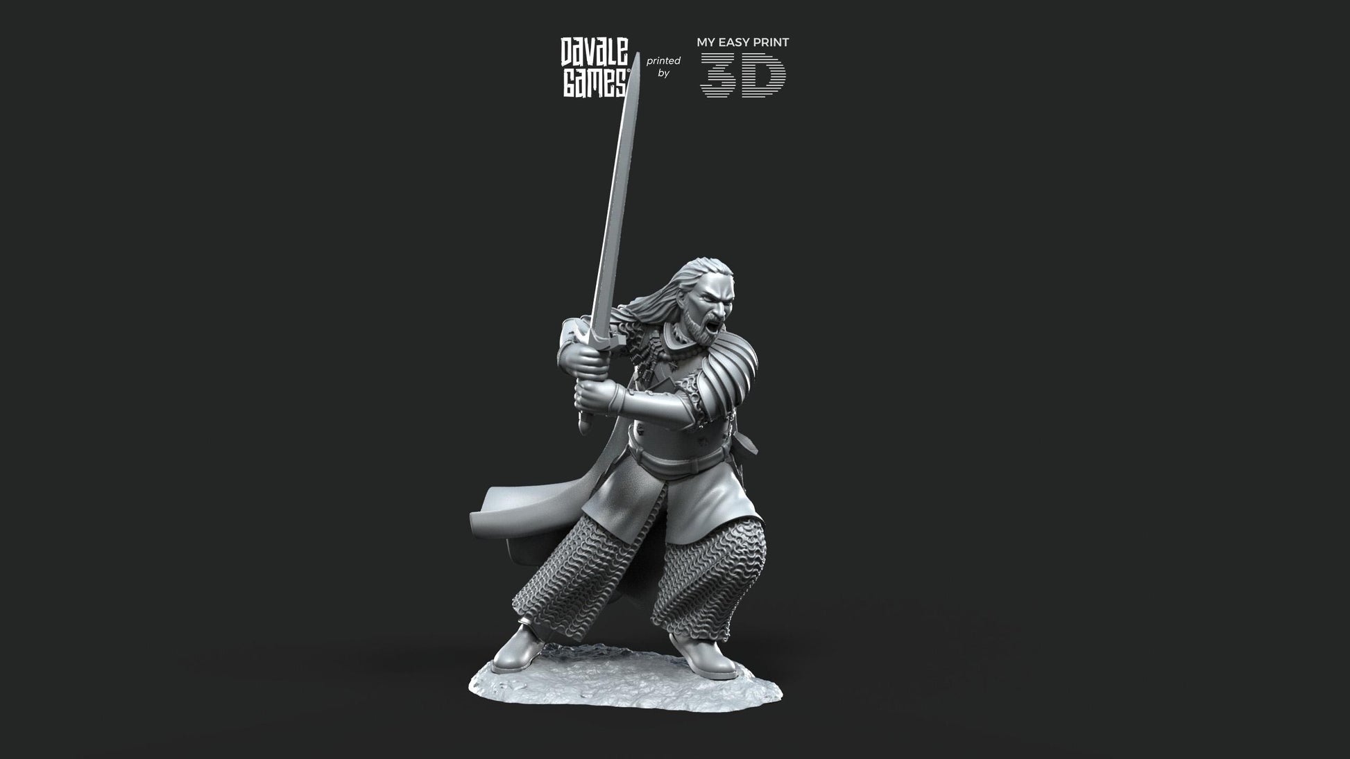 Grey Castle - Harold, The keeper of the keys - Foot and Mounted - Davale Games - 3D Printed with high quality resin for LOTR/D&D games