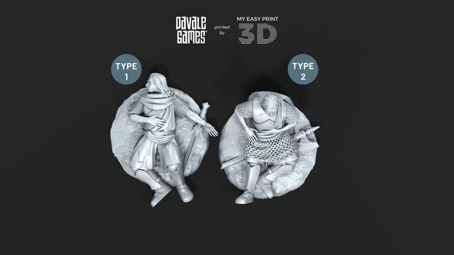 Mountaineers Casualties - Davale Games - 3D Printed with high quality resin for LOTR/D&D games