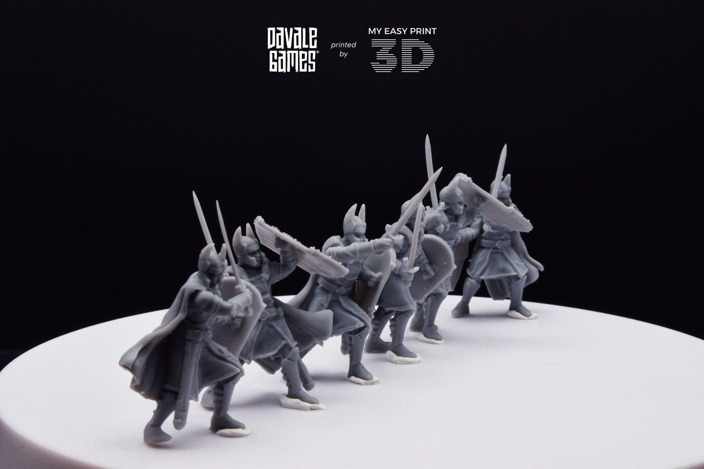 Old High Human Warriors Swordmen - Davale Games - 3D Printed with high quality resin for LOTR/D&D games