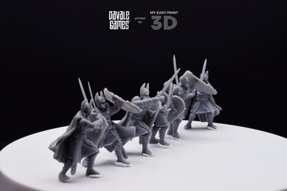 Old High Human Warriors Swordmen - Davale Games - 3D Printed with high quality resin for LOTR/D&D games
