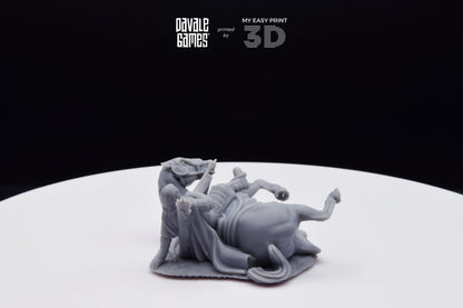 Death West Human on Horse - Mounted - Davale Games - 3D Printed with high quality resin for LOTR/D&D games