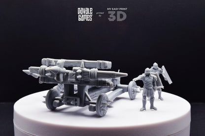 Blood-Handed Balista With Three Orcs - Davale Games - 3D Printed with high quality resin for LOTR/D&D games