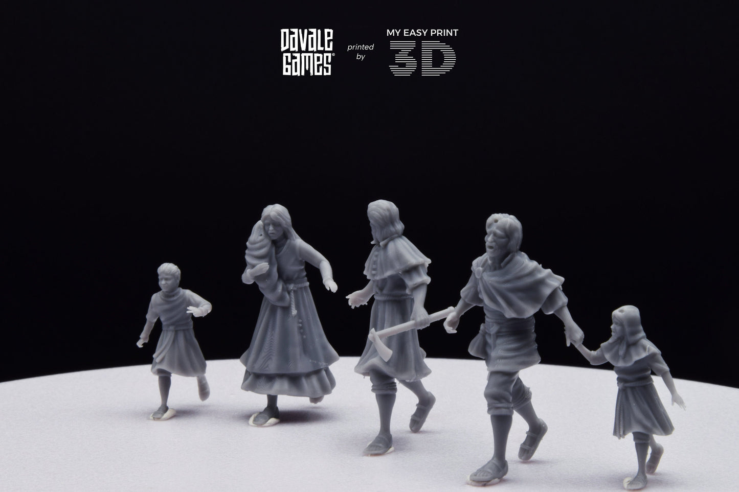 Peasants Fleeing - Davale Games - Historical games - 3D Printed with high quality resin