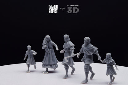 Peasants Fleeing - Davale Games - Historical games - 3D Printed with high quality resin